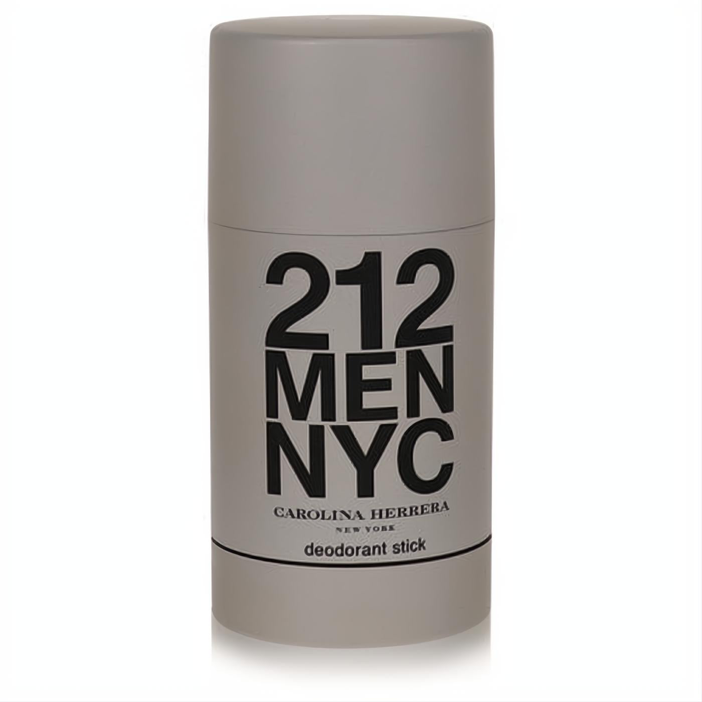 Carolina Herrera 212 Men NYC deodorant stick. Modern gray design with bold black 212 branding.