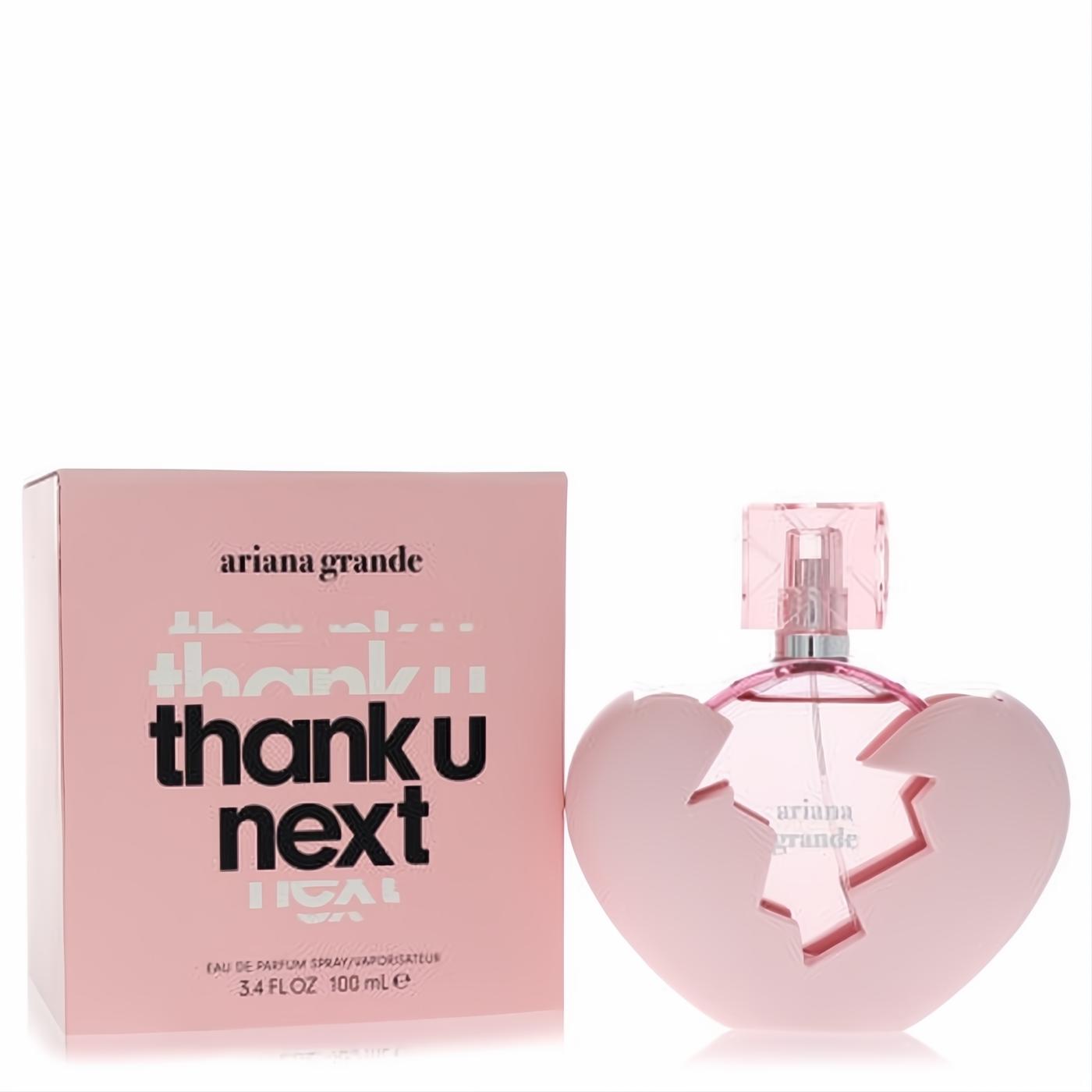 Ariana Grande Thank U, Next 3.4 oz women's EDP. Iconic pink broken heart bottle and matching box.