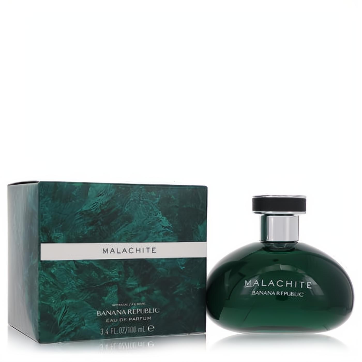 Banana Republic Malachite 3.4 oz Eau De Parfum. Dark green bottle with silver cap and matching malachite box.