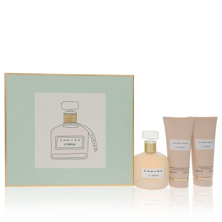 Carven Le Parfum by Carven - Gift Set -- 3.4 oz Eau De Parfum Spray + 3.4 oz Body Milk + 3.4 oz Shower Gel