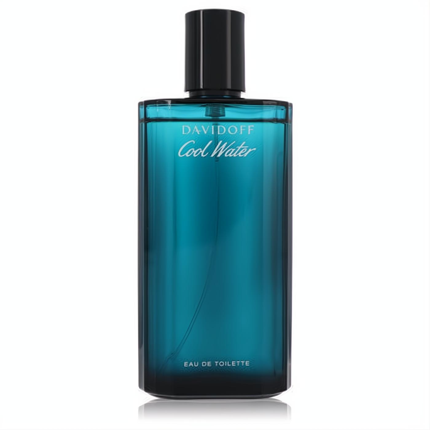 Davidoff Cool Water men's EDT. Iconic 4.2 oz blue glass bottle with sleek black cap.
