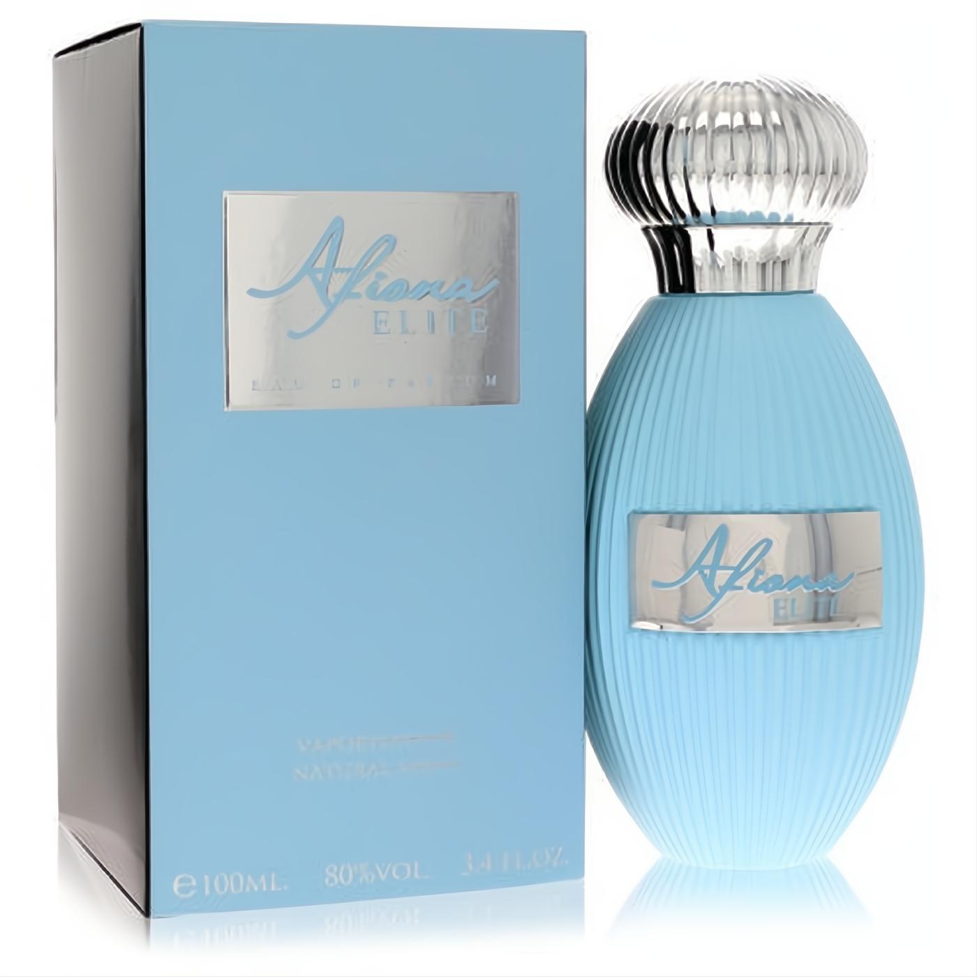 Stunning Dumont Afiona Elite 3.4 oz Eau De Parfum by Dumont Paris. Light blue ribbed bottle with elegant silver cap.