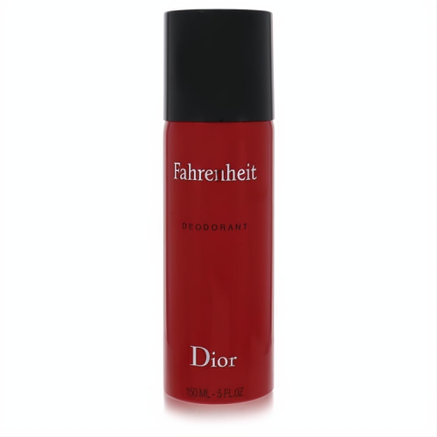 Fahrenheit by Dior 5 oz men's deodorant spray. Sleek, vibrant red metallic can with a matte black cap.