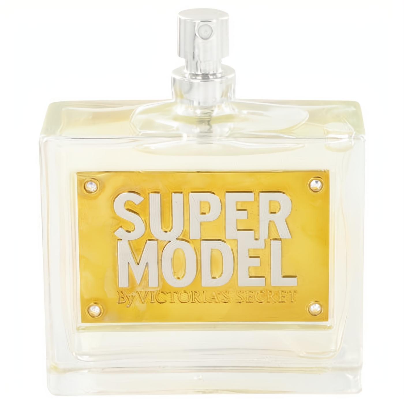 Supermodel by Victoria's Secret 2.5 oz women's EDP spray: clear bottle, gold studded label, silver text.