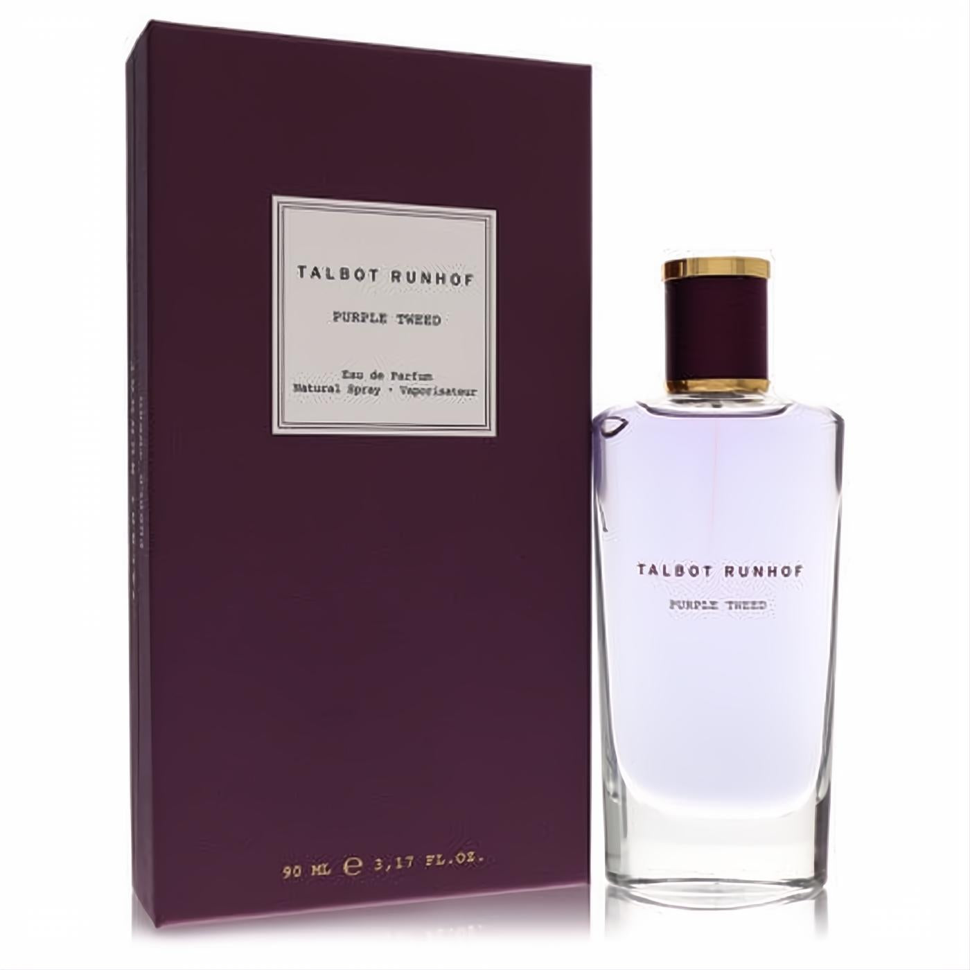 Experience Talbot Runhof Purple Tweed Eau de Parfum, 3.17 oz. Chic clear bottle with lavender fragrance and a luxurious plum box.