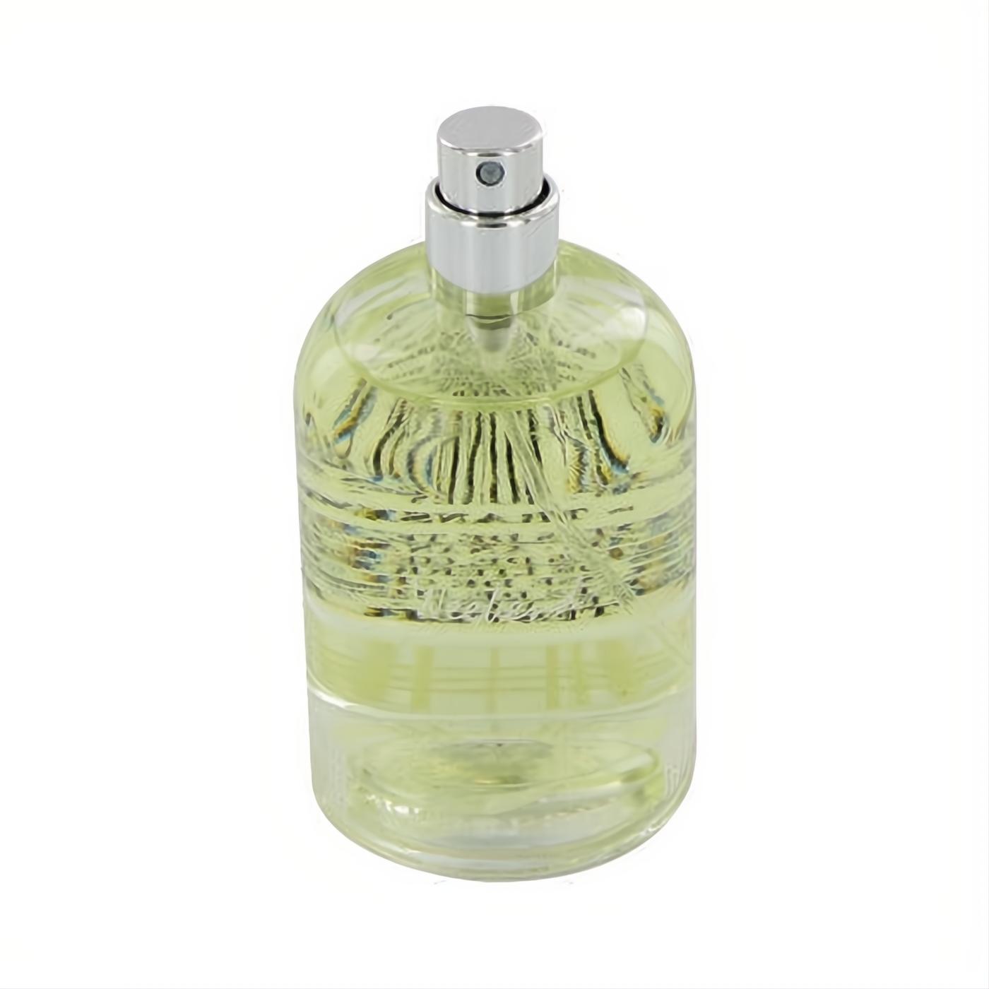 Discover Burberry WEEKEND men's EDT tester, 3.4 oz. Clear glass bottle with vibrant yellow fragrance and sleek silver spray.