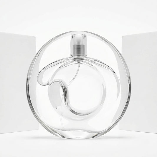 Perfume bottle and packaging — Studio - Back View | Generated by Modelize