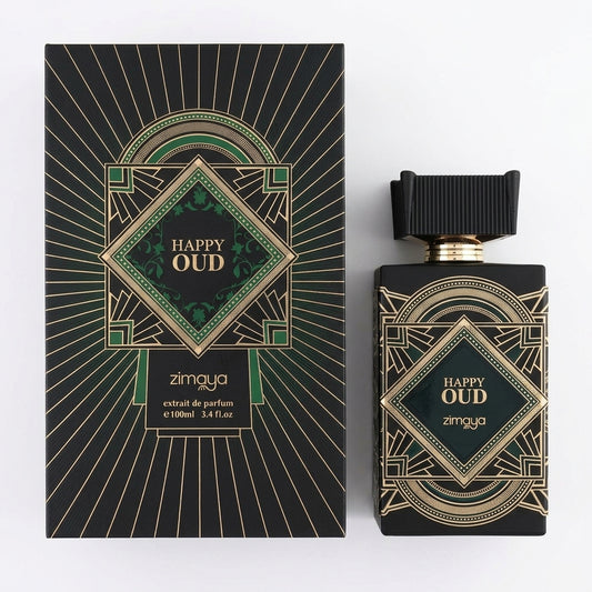 Fragrance bottle and packaging — Flat Lay - Front | Generated by Modelize