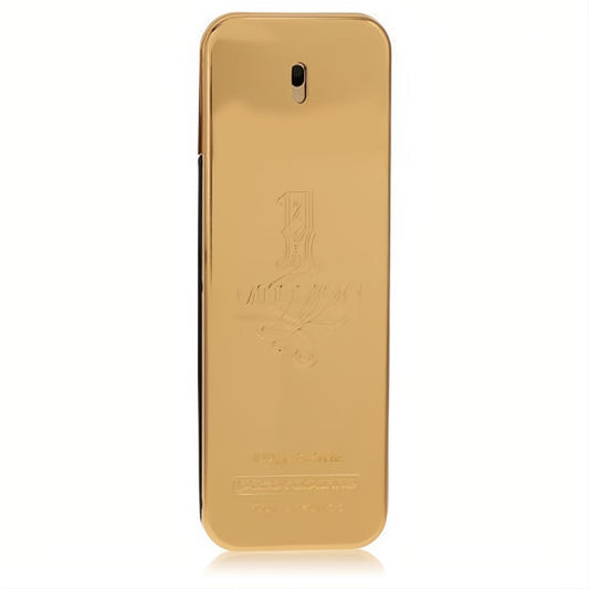 Luxurious Paco Rabanne 1 Million gold bar Eau De Toilette spray tester, sleek metallic bottle with embossed logo.