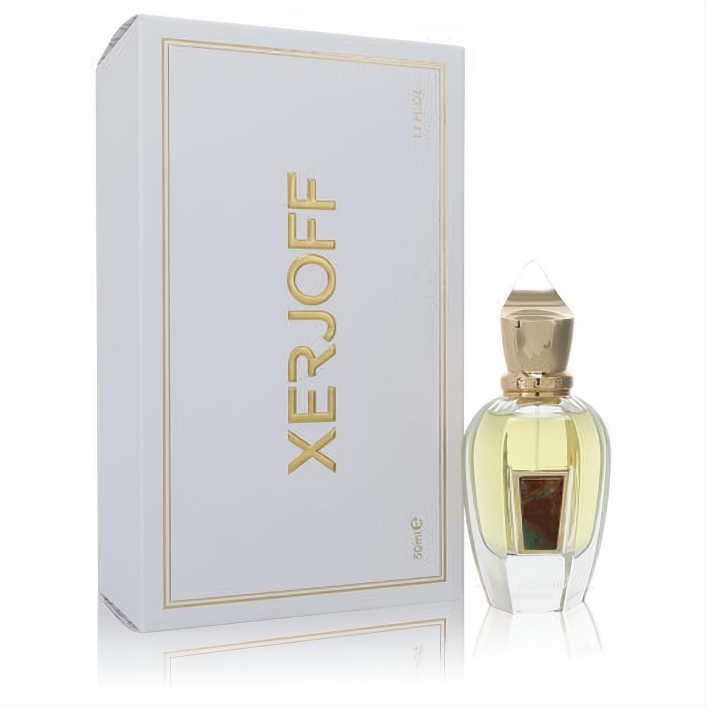 Discover Xerjoff 17/17 Richwood 1.7 oz unisex EDP. Elegant clear bottle, distinctive stone label, gold cap, white box.