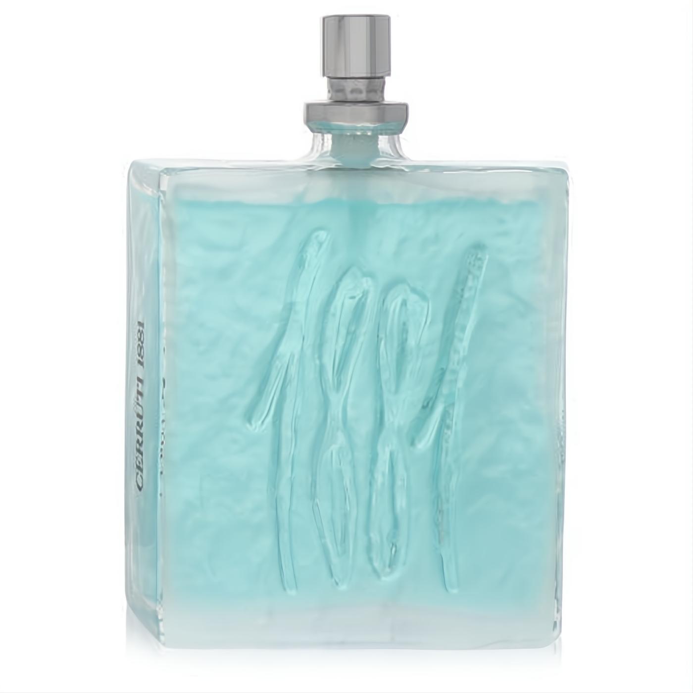 Elevate your style with Cerruti 1881 Summer men's EDT spray. Frosted glass bottle, light blue liquid, embossed '1881', silver cap.
