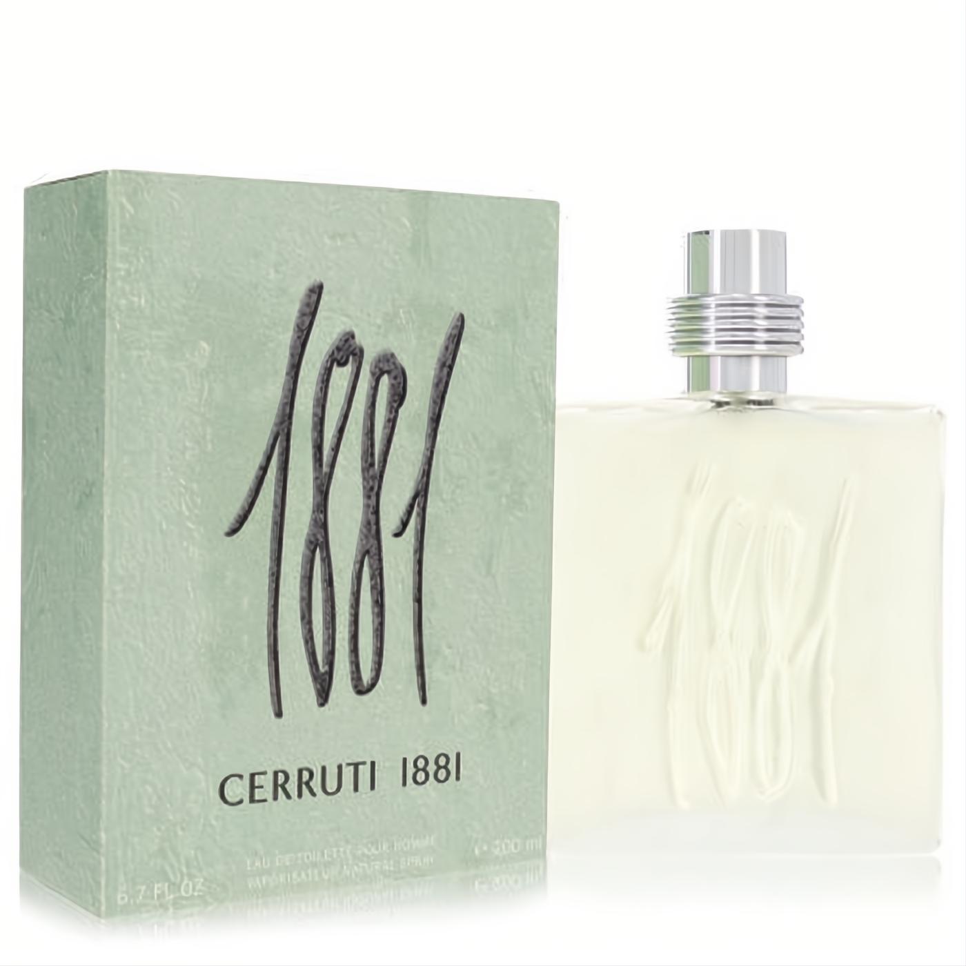Experience 1881 by Nino Cerruti men's Eau De Toilette 6.7 oz. Clear glass bottle, embossed logo, silver cap, green box.