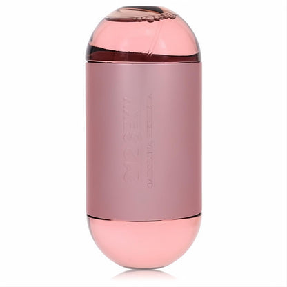 Elegant 212 Sexy Carolina Herrera 3.4 oz women's EDP tester. Rose gold metallic bottle with embossed details and visible pink fragrance.