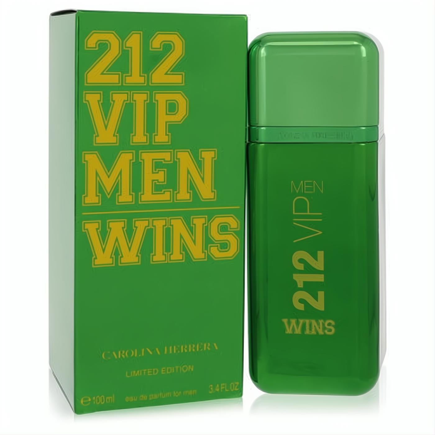 Discover the vibrant green Carolina Herrera 212 VIP Wins Limited Edition 3.4 oz men's Eau De Parfum, with bold gold details.