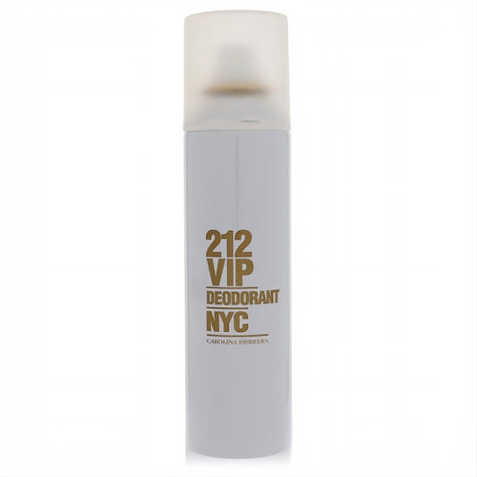 Chic 212 VIP Carolina Herrera 5 oz women's deodorant spray. White can, gold lettering, frosted cap for lasting freshness.