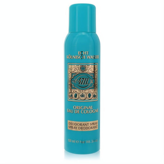 Elevate your routine with 4711 Unisex Deodorant Spray, 5 oz. Vibrant turquoise can, elegant gold & blue vintage label.