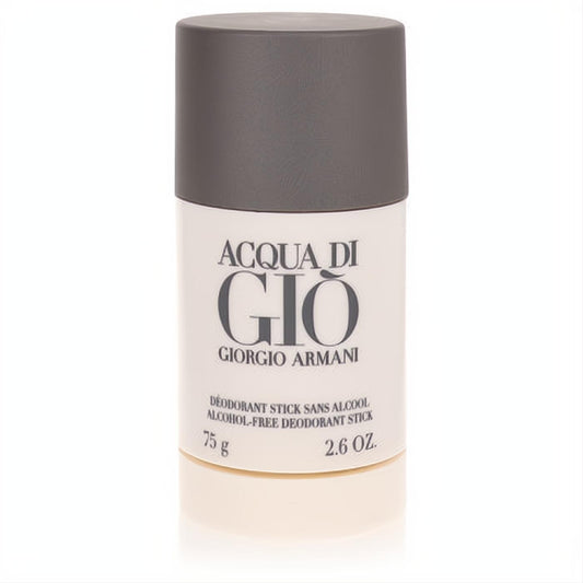 Elevate your routine with Acqua Di Gio Giorgio Armani men's alcohol-free deodorant stick, 2.6 oz, sleek white with a dark gray cap.