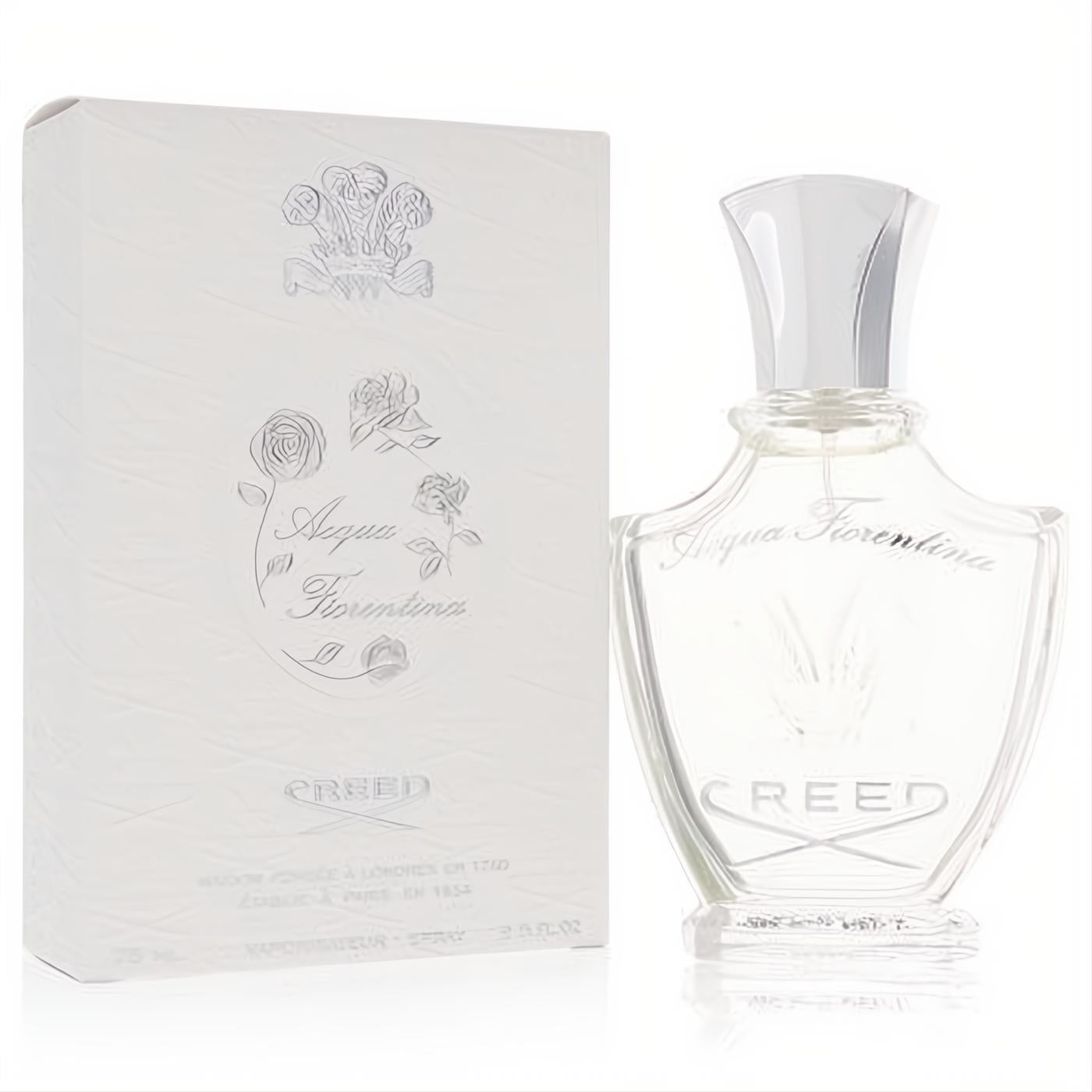 Acqua Fiorentina by Creed 2.5 oz EDP. Exquisite clear glass bottle with silver cap, presented with its elegant white floral box.