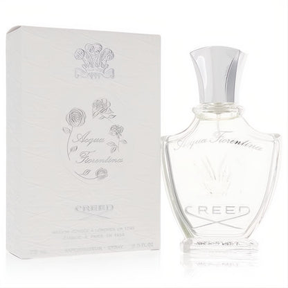 Acqua Fiorentina by Creed 2.5 oz EDP. Exquisite clear glass bottle with silver cap, presented with its elegant white floral box.