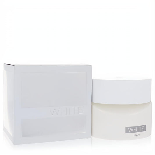 Experience Aigner White EDT for men, 4.25 oz. Sleek white bottle with 'WHITE MAN' text, presented in an elegant matching box.