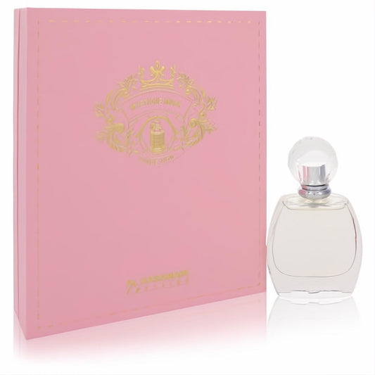 Indulge in Al Haramain Mystique Musk 2.4 oz women's Eau de Parfum. Clear glass bottle with elegant pink and gold gift box.