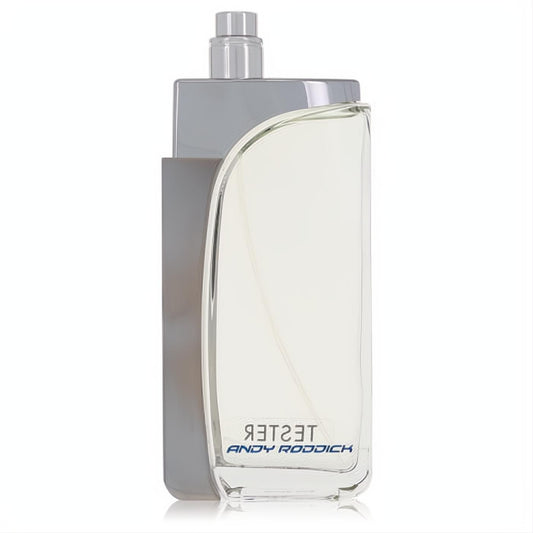 Sophisticated Andy Roddick by Parlux EDT fragrance spray. Clear glass bottle, modern silver-grey design, blue branding for men.