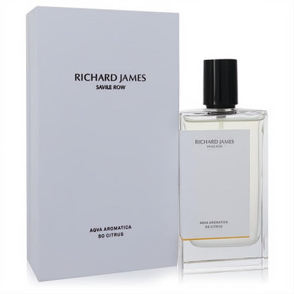 Richard James Aqua Aromatica So Citrus cologne spray in a sleek clear glass bottle with black cap and elegant white box.