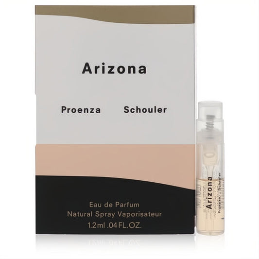 Discover Arizona by Proenza Schouler with this .04 oz Eau de Parfum sample vial and elegant two-tone beige and white box.
