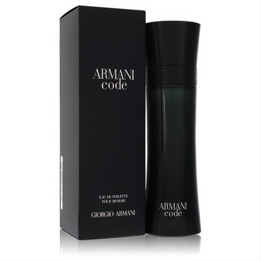 Elevate your style with Armani Code 4.2 oz men's Eau De Toilette. Sleek black bottle, unique ergonomic design, and matching box.