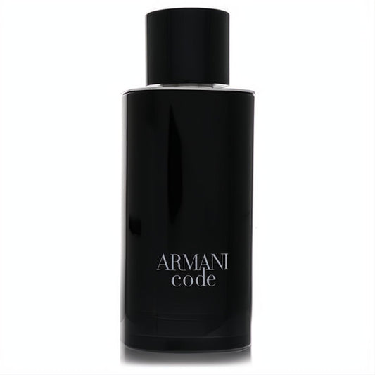 Elevate your style with Armani Code men's Eau De Toilette. Sleek, black 4.2 oz refillable bottle.