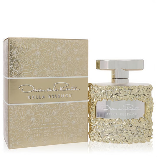 Oscar de la Renta Bella Essence 3.4 oz EDP. Exquisite gold floral embossed bottle & matching box.