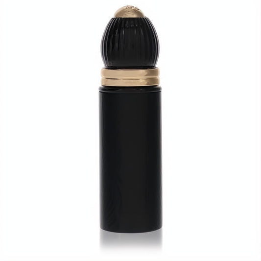 Luxurious Black Muscs .27 oz mini EDP spray. Sleek black bottle with a distinctive ribbed gold cap.