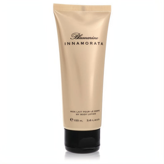 Blumarine Innamorata 3.4 oz women's body lotion. Luxurious champagne tube with a sleek black cap.