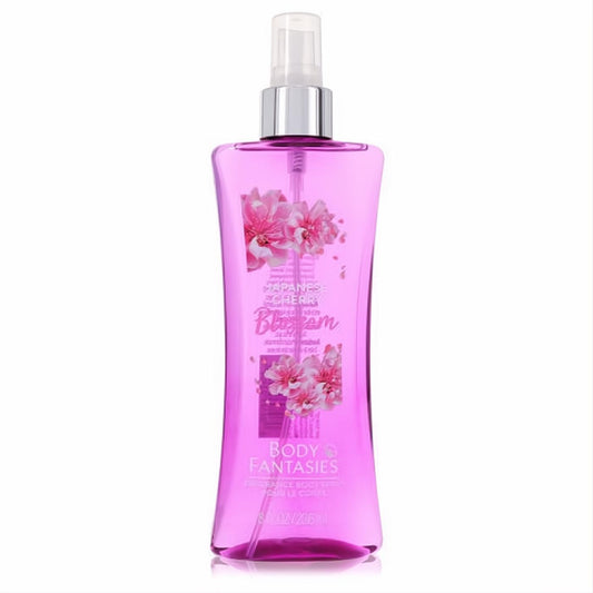 Signature Body Fantasies Japanese Cherry Blossom 8 oz women's body spray, vibrant magenta bottle with floral design.