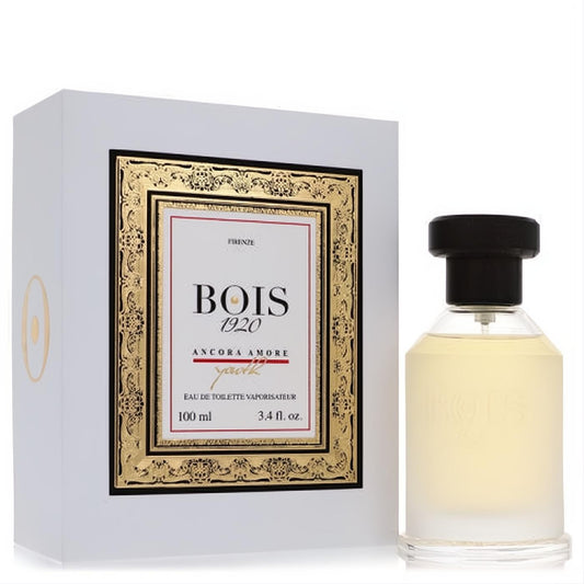Luxurious Bois 1920 Ancora Amore Youth 3.4 oz EDT spray in a clear glass bottle with an elegant white and gold framed box.