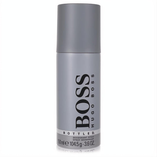 Elevate your scent with Boss No. 6 Bottled men's deodorant spray, 3.6 oz. Sleek gray metallic can, iconic BOSS logo.