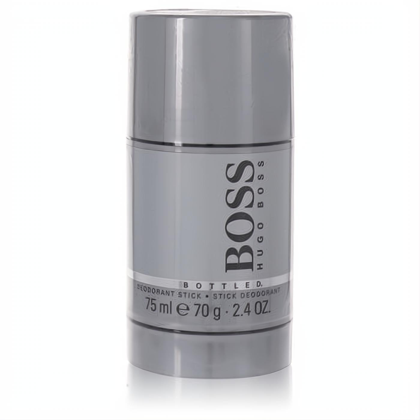 Sleek grey Hugo Boss Bottled men's deodorant stick, 2.4 oz. Modern design for lasting freshness and confidence.