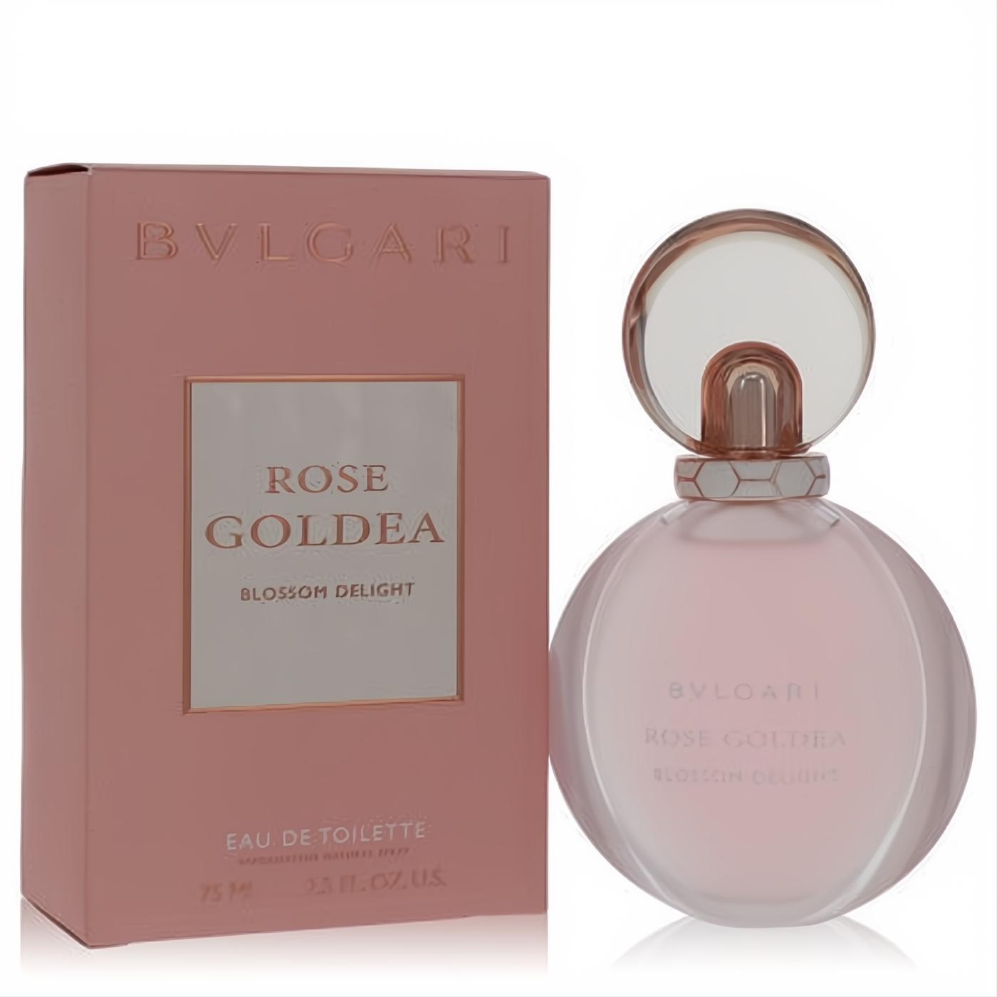 Bvlgari Rose Goldea Blossom Delight 2.5 oz EDT. Luxurious pink bottle with rose gold cap and matching box.