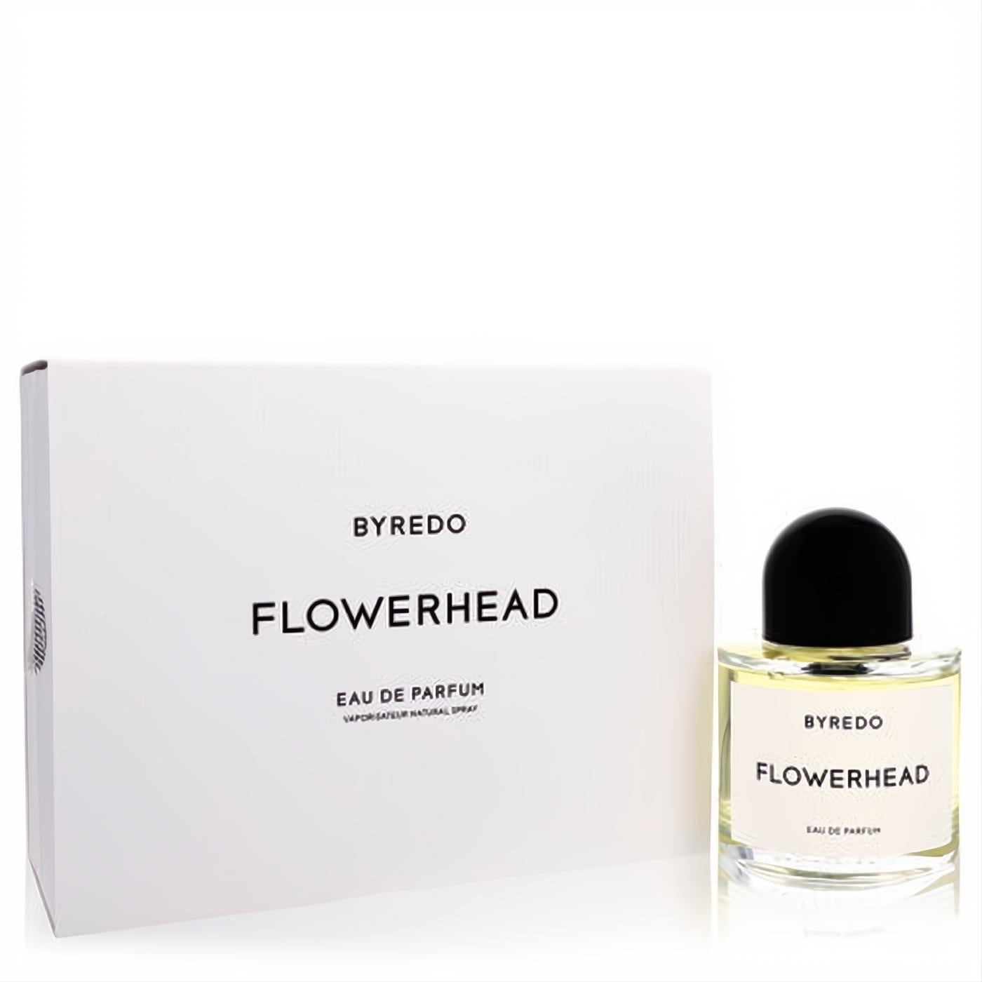 Byredo Flowerhead Eau De Parfum 3.4 oz spray with sleek white box and minimalist bottle.
