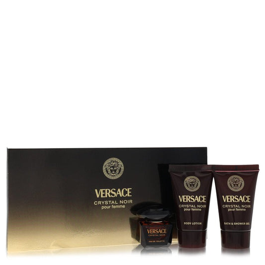 Crystal Noir by Versace - Gift Set -- .17 oz Mini EDT + .8 oz Shower Gel + .8 oz Body Lotion