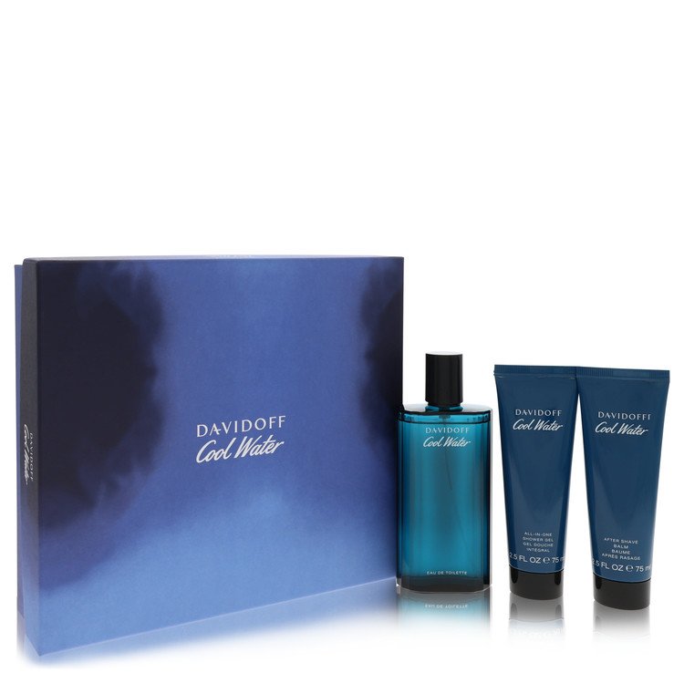 Cool Water by Davidoff - Gift Set -- 4.2 oz Eau De Toilette Spray + 2.5 oz After Shave Balm + 2.5 oz Shower Gel