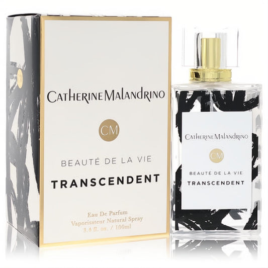 Catherine Malandrino Transcendent women's 3.4 oz EDP. Chic black & white brushstroke bottle with gold cap & matching box.