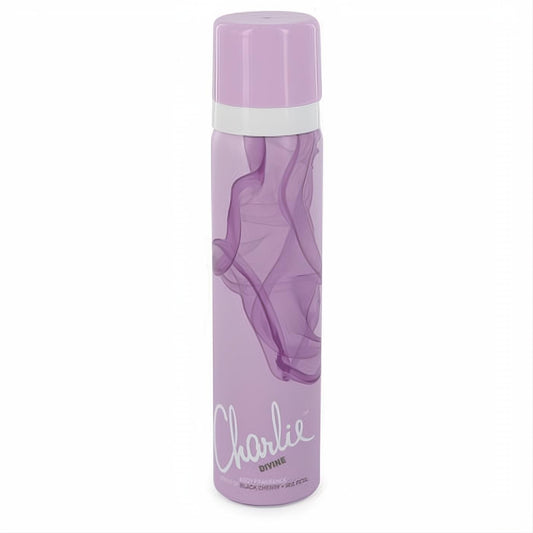 Captivating Charlie Divine by Revlon 2.5 oz women's body spray. Lavender can with elegant purple smoky design.