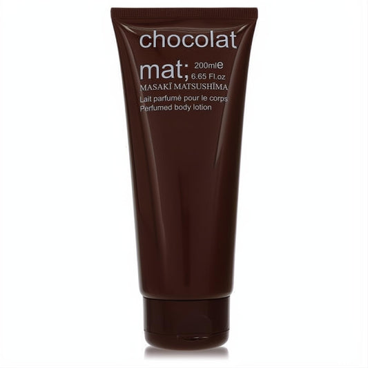 Sleek dark brown Chocolat Mat Masaki Matsushima women's perfumed body lotion, 6.65 oz tube.