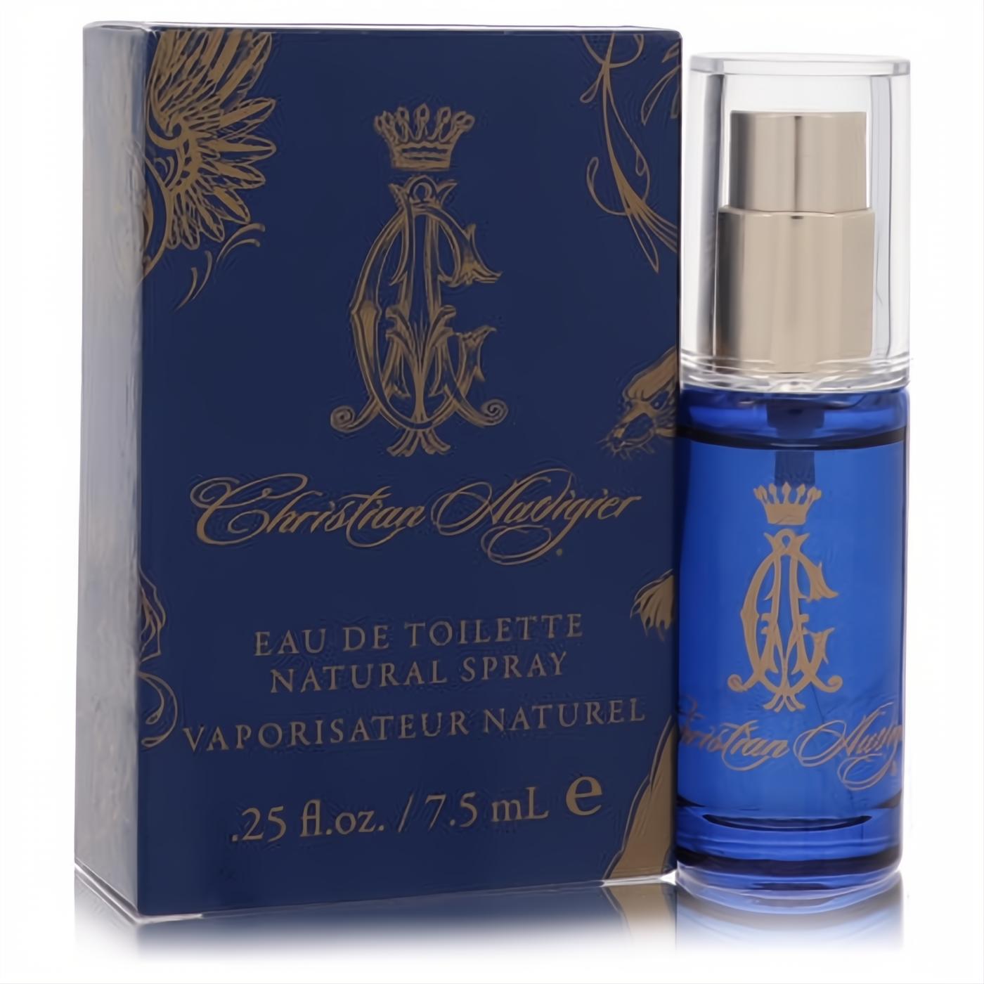 Christian Audigier .25 oz men's mini EDT spray. Luxurious deep blue box and bottle with ornate gold crown and monogram.