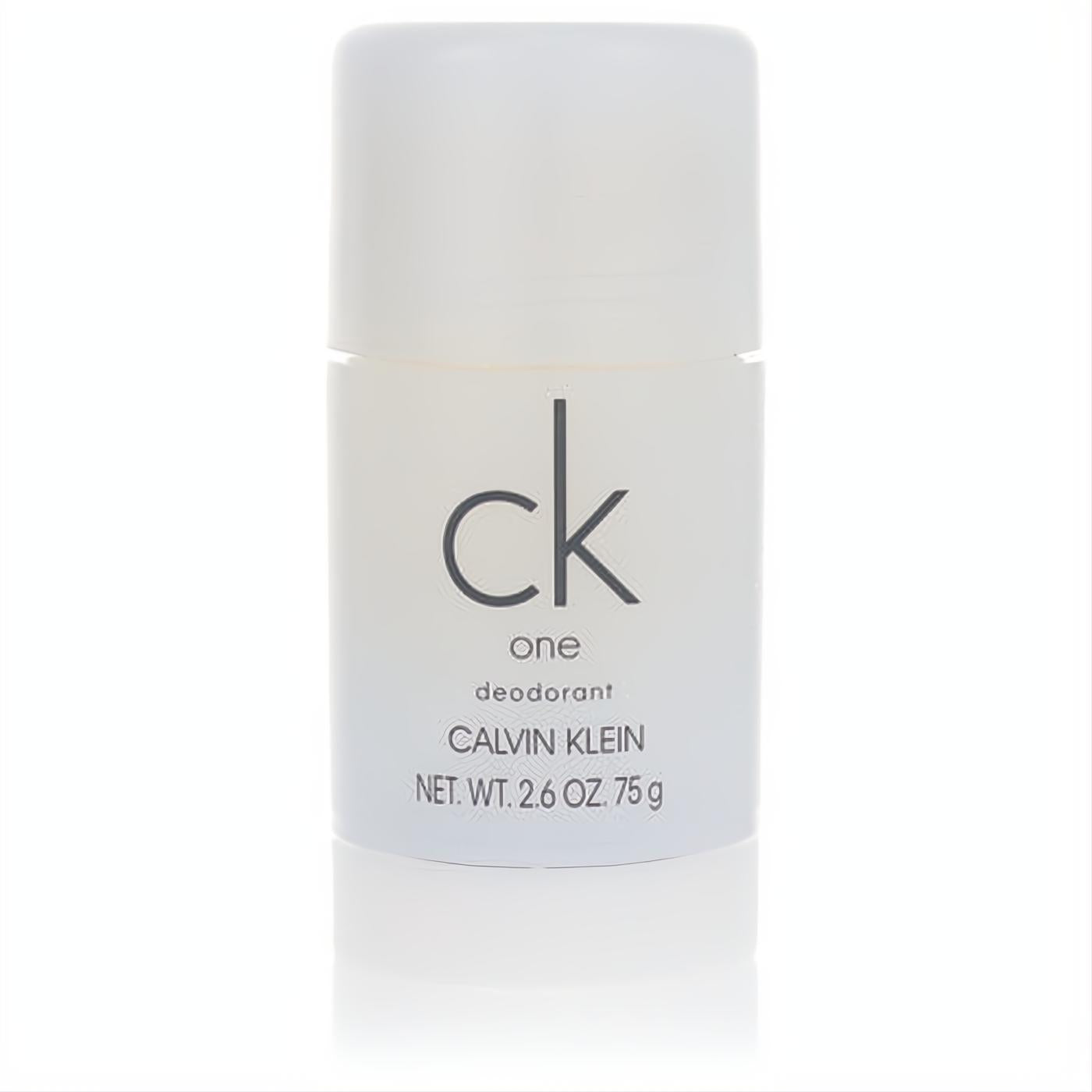 Elevate your routine with the iconic CK One Calvin Klein deodorant stick. This sleek 2.6 oz white stick offers refreshing fragrance.