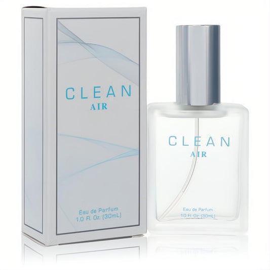 Invigorating Clean Air 1 oz Eau de Parfum for women. Frosted glass bottle with sleek silver cap and elegant white box.