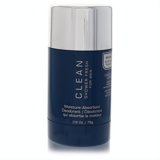 Experience lasting freshness with Clean Shower Fresh for Men 2.6 oz moisture-absorbent deodorant. Sleek navy stick, shiny silver cap.