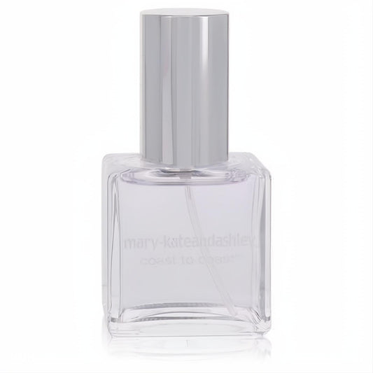 Mary-Kate and Ashley Coast to Coast women's fragrance. Clear rectangular glass bottle with sleek silver cap.