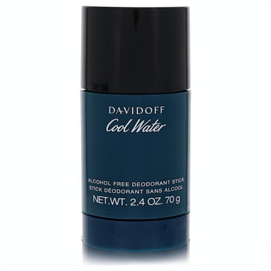 Davidoff Cool Water men's alcohol-free deodorant stick. Sleek blue 2.4 oz design ensures crisp, lasting freshness.